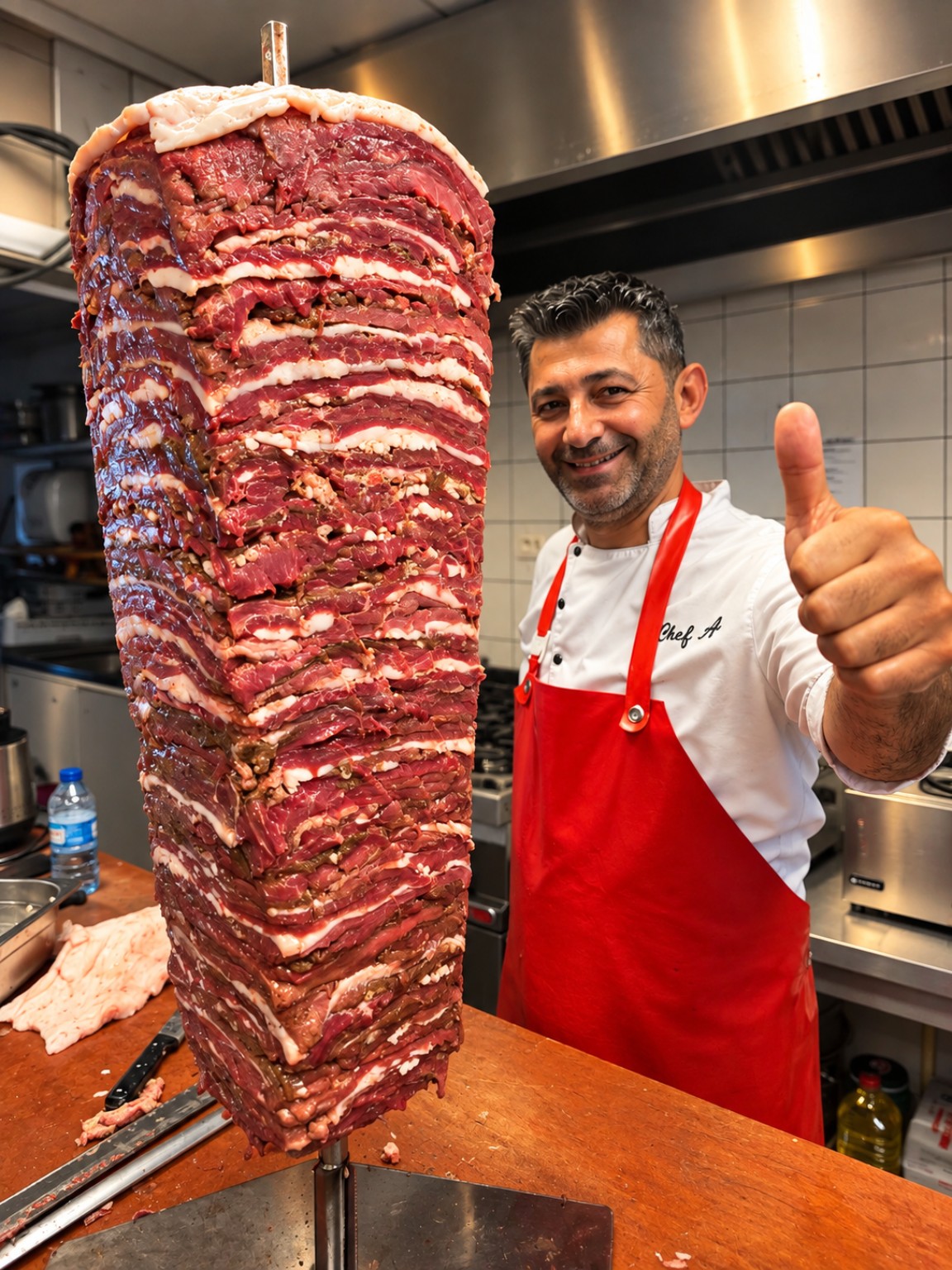 Chef Seyfi naast zijn döner